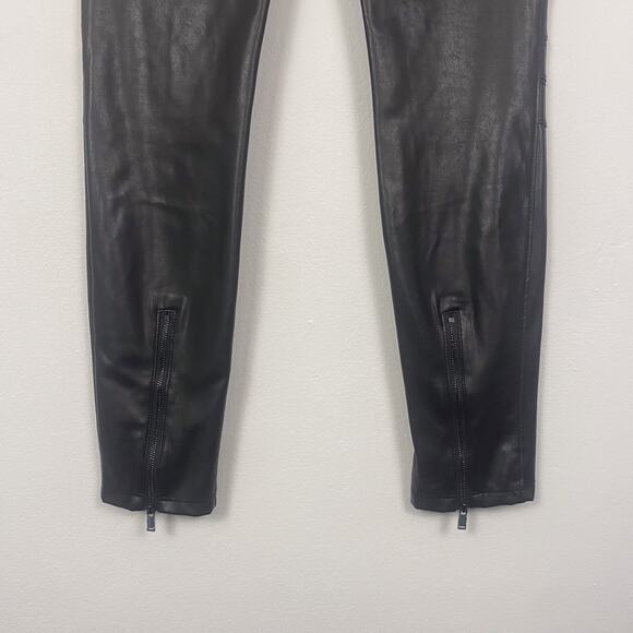 David Lerner Vegan Leather Moto Leggings Black Small - Picture 6 of 6